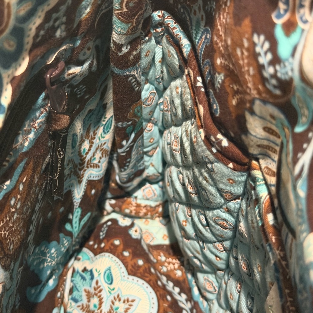 Vera Bradley Brown and Blue Floral Shoulder Bag - Picture 12 of 12